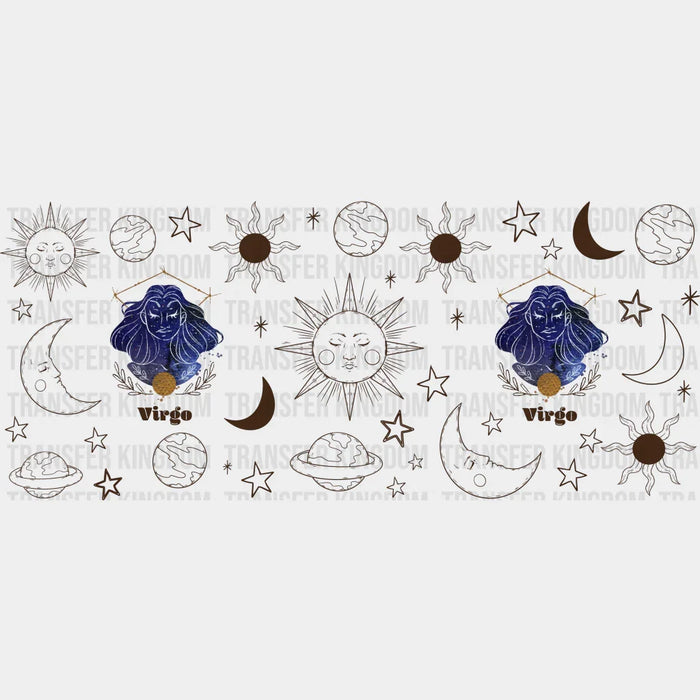 Sun And Moon Virgo Sign - Zodiac Cup Wrap UV Sticker Permanent UV DTF Decal