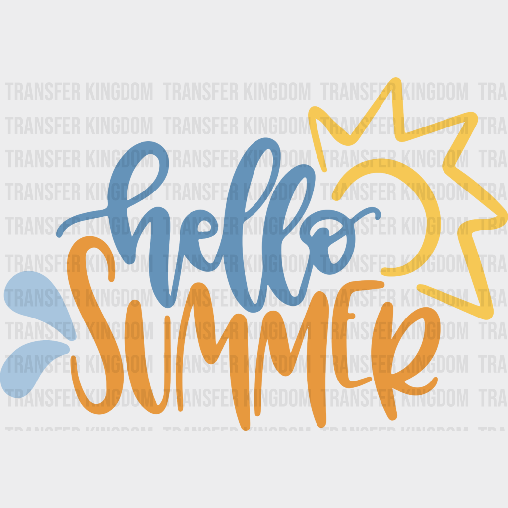 Sunny Hello Summer Design Dtf Transfer