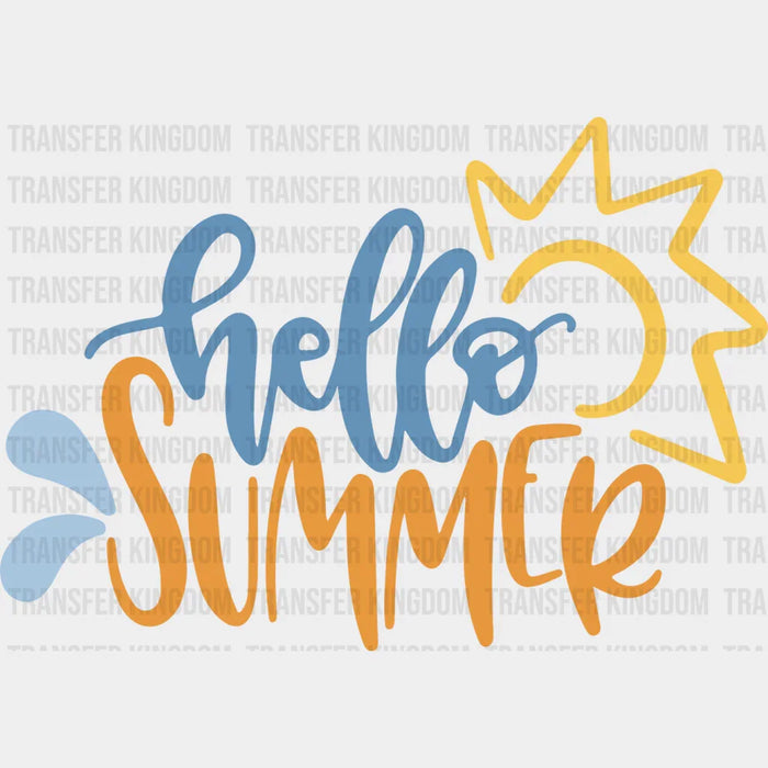 Sunny Hello Summer Design Summer DTF Transfer