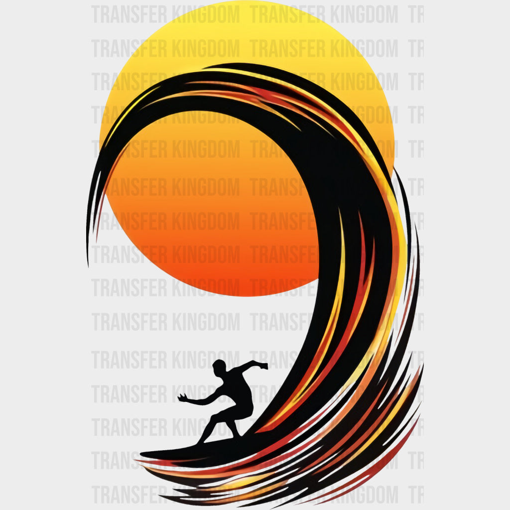 Sunset Surfing - Surfing DTF Transfers transfer-kingdom Dark Color Design (See Imaging)