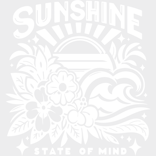 Sunshine State Of Mind B&W - Summer DTF Transfer Adult Unisex - S & M (10’’) / Light Color Design (See Imaging)