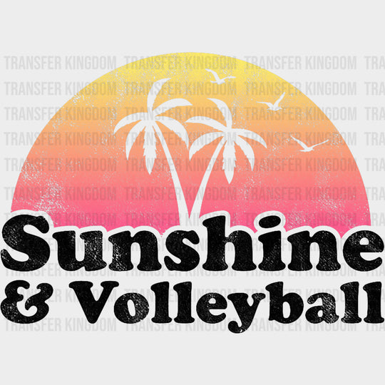 Sunshine & Volleyball - Volleyball DTF Transfers transfer-kingdom Dark Color Design (See Imaging)