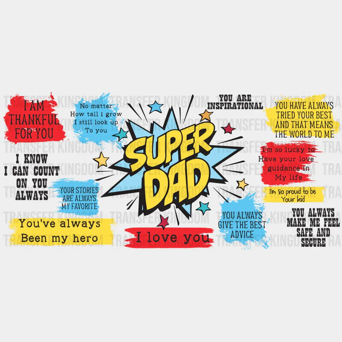 Super Dad - Dad Cup Wrap UV Sticker Permanent UV DTF Decal
