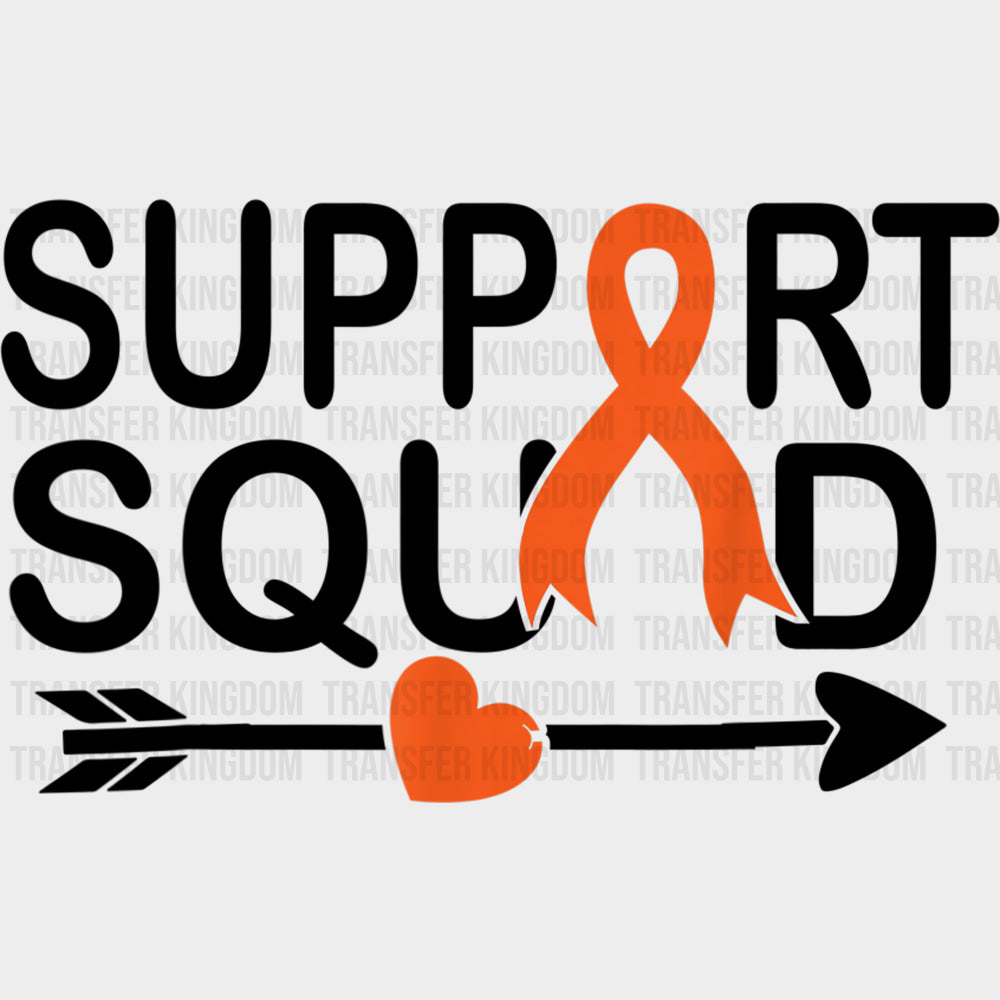 Support Squad Arrow Through Heart - Leukemia DTF Transfers Adult Unisex - S & M (10’’) / Dark Color Design (See Imaging)
