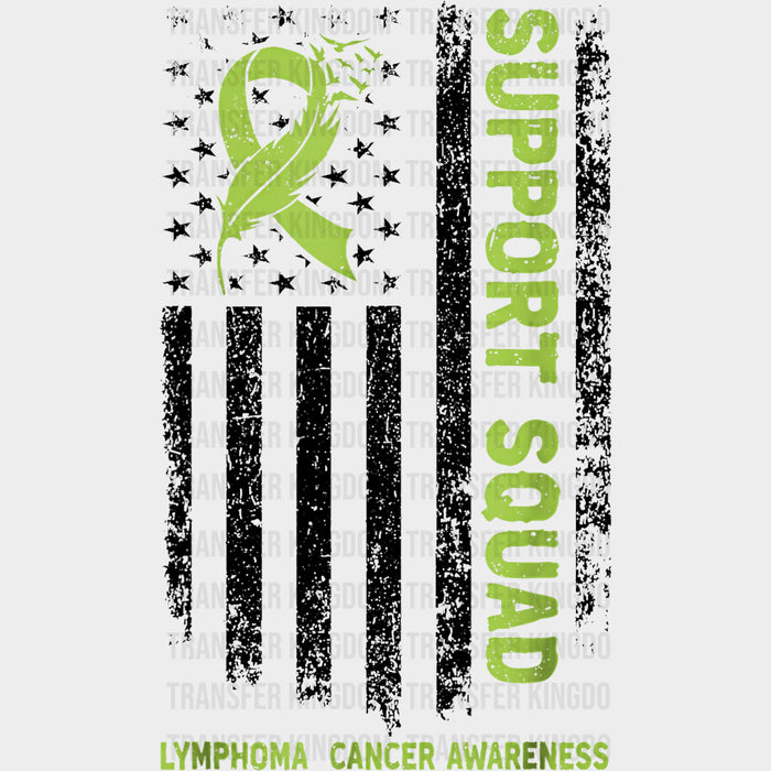 Support Squad, B&W USA Flag - Lymphoma DTF Transfers