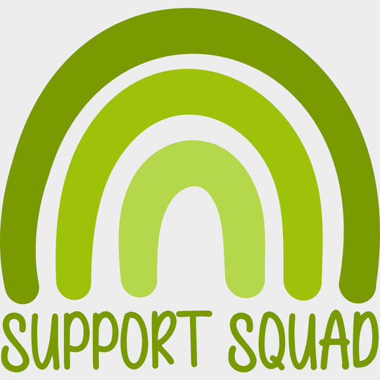 Support Squad, Black, White & Green - Lymphoma DTF Transfers transfer-kingdom Green Color Design (See Imaging)