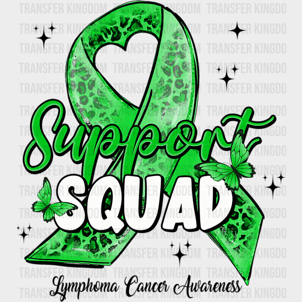 Support Squad Cancer Awareness - Lymphoma Dtf Heat Transfer Unisex S & M (10’’) / Dark Color