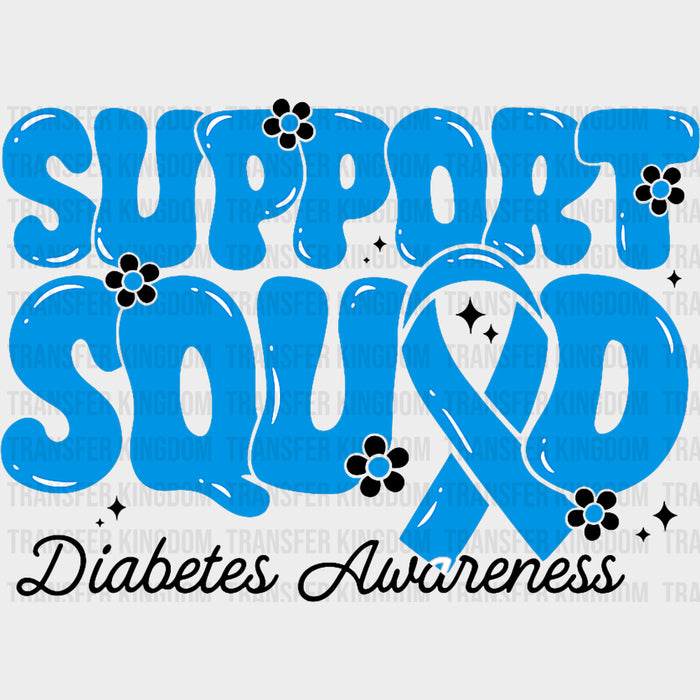 Support Squad Daisies - Diabetes DTF Transfers