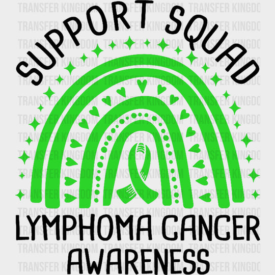 Support Squad, Dots Stars & Hearts Rainbow - Lymphoma DTF Transfers transfer-kingdom Dark Color Design (See Imaging)
