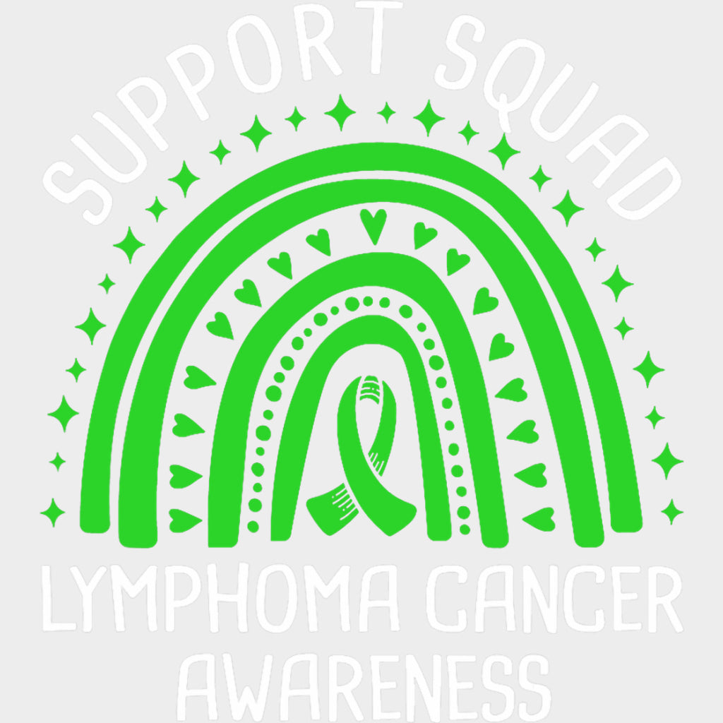 Support Squad, Dots Stars & Hearts Rainbow - Lymphoma DTF Transfers transfer-kingdom Light Color Design (See Imaging)