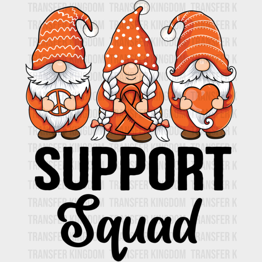 Support Squad Gnomes - Leukemia DTF Transfers Adult Unisex - S & M (10’’) / Dark Color Design (See Imaging)