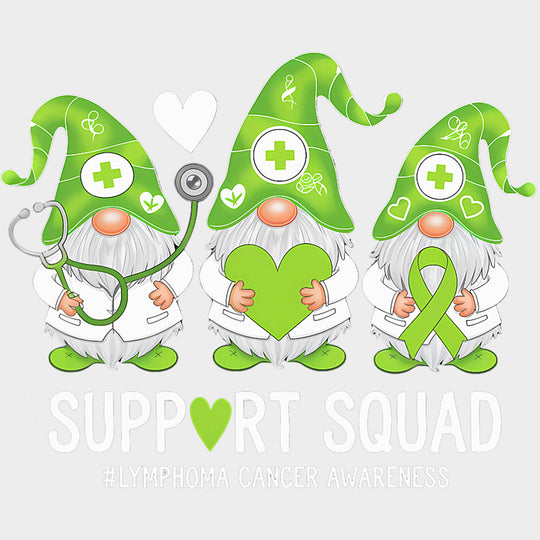 Support Squad, Green Gnomes - Lymphoma DTF Transfers transfer-kingdom Light Color Design (See Imaging)