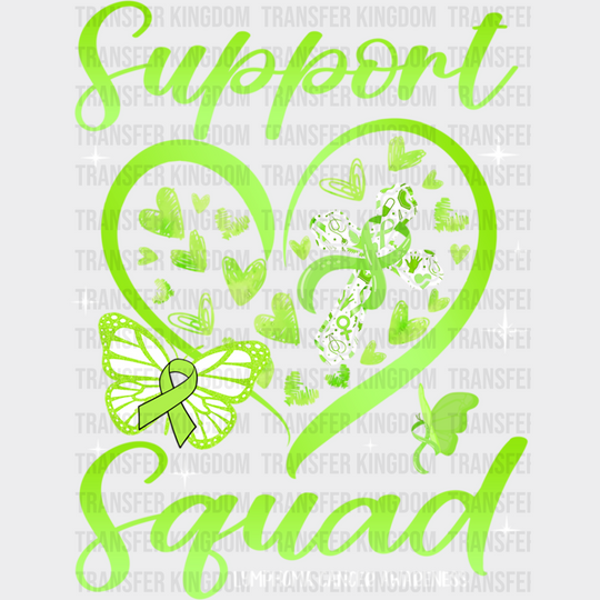 Support Squad Heart Design - Lymphoma Dtf Heat Transfer Unisex S & M (10’’) / Light Color See