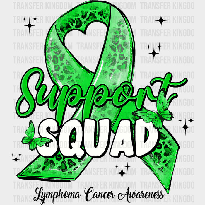 Support Squad, Leopard Print Ribbon - Lymphoma DTF Transfers