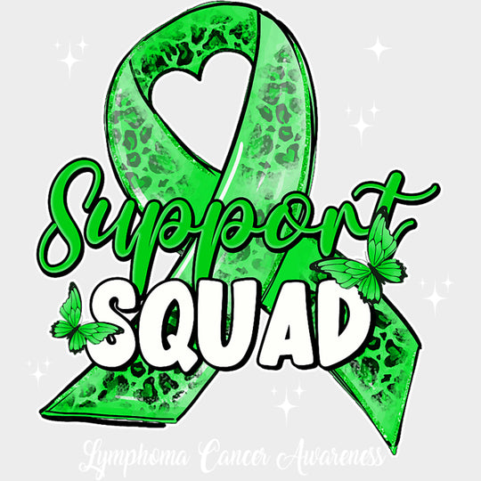 Support Squad, Leopard Print Ribbon - Lymphoma DTF Transfers transfer-kingdom Light Color Design (See Imaging)