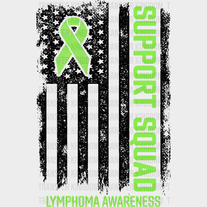 Support Squad, USA Flag B&W - Lymphoma DTF Transfers
