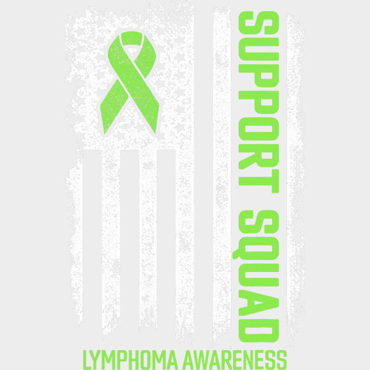 Support Squad, USA Flag B&W - Lymphoma DTF Transfers transfer-kingdom Light Color Design (See Imaging)