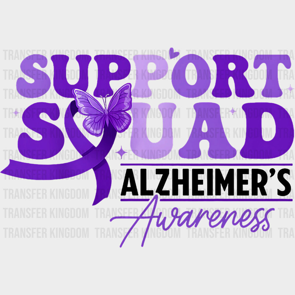 Support Squad Vintage Font - Alzheimer's Awareness DTF Transfer transfer-kingdom Dark Color Design (See Imaging)