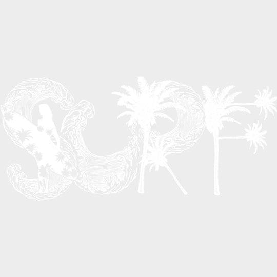Surf, Wave & Palm Trees - Surfing DTF Transfers transfer-kingdom Light Color Design (See Imaging)