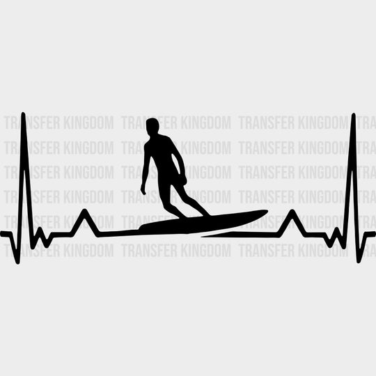 Surfing, ECG Line - Surfing DTF Transfers transfer-kingdom Dark Color Design (See Imaging)
