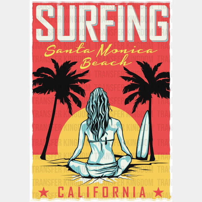 Surfing Santa Monica Beach - Surfing DTF Heat Transfer