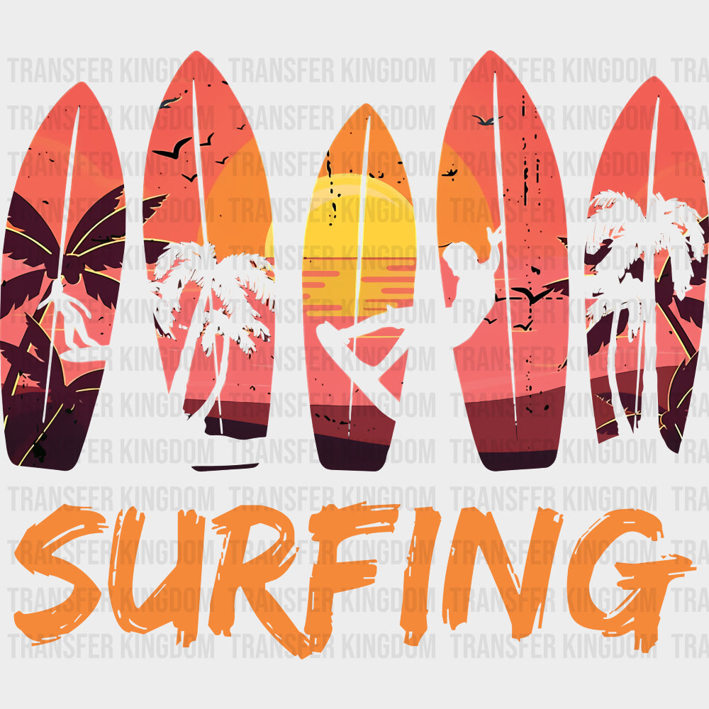 Surfing, Sunset, Surfboards - Surfing DTF Transfers transfer-kingdom