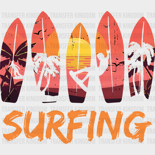 Surfing, Sunset, Surfboards - Surfing DTF Transfers transfer-kingdom