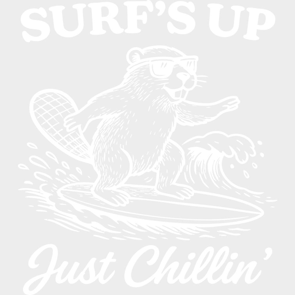 Surf's Up Just Chilling, Beaver - Surfing DTF Transfers transfer-kingdom Light Color Design (See Imaging)