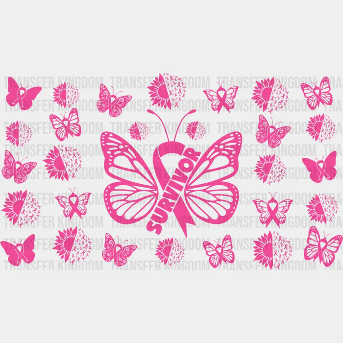 Survivor Butterfly - Awareness Cup Wrap UV Sticker Permanent UV DTF Decal