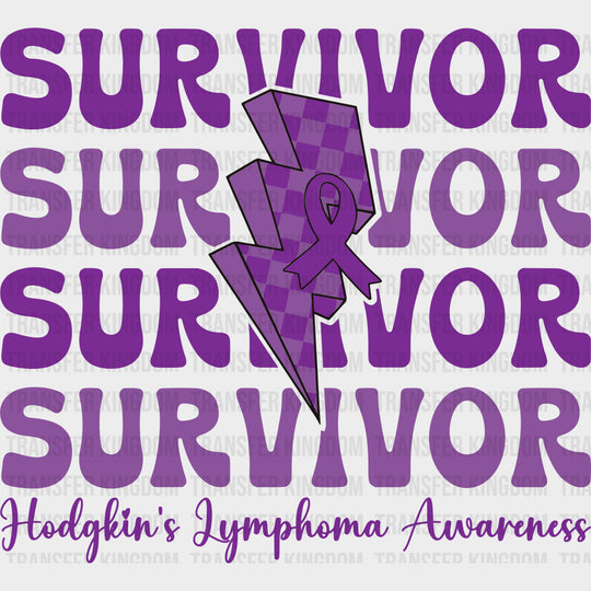Survivor, Purple Lightning Bolt - Lymphoma DTF Transfers transfer-kingdom