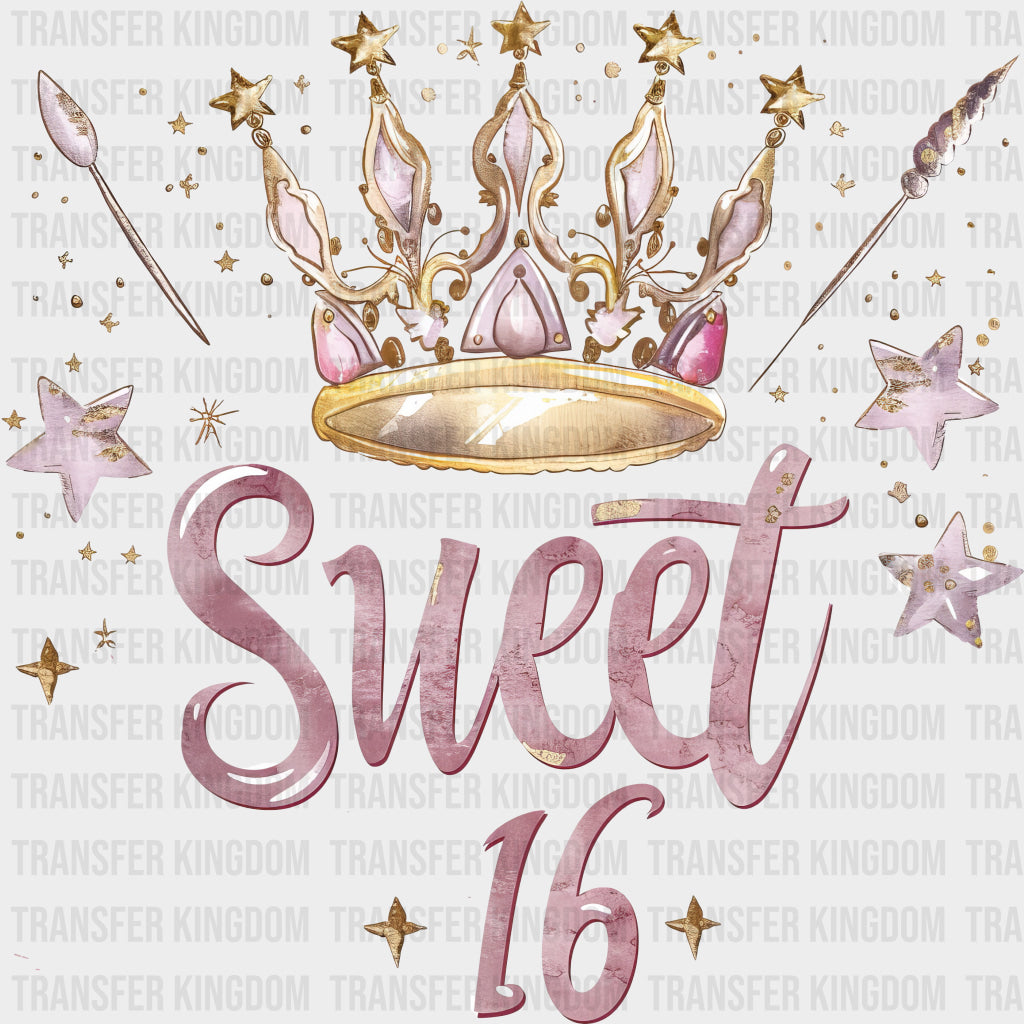 Sweet 16 Stars & Crown - Sweet 16 DTF Transfers