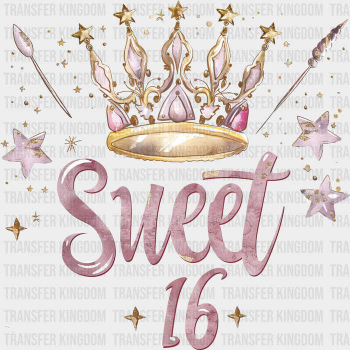 Sweet 16 Stars & Crown - Sweet 16 DTF Transfers