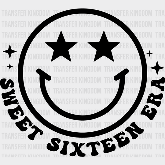 Sweet Sixteen Era Smiley - 16 Dtf Heat Transfer Unisex S & M (10’’) / Dark Color Design See Imaging