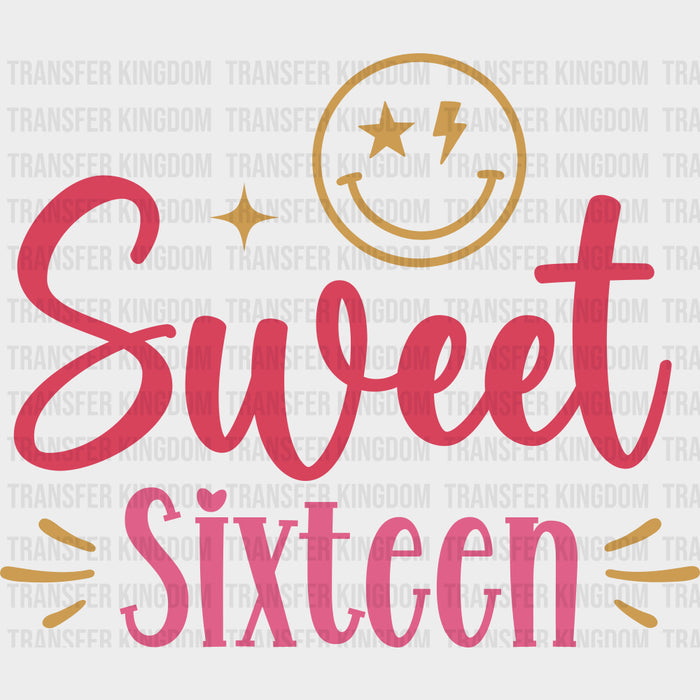 Sweet Sixteen, Smiley - Sweet 16 DTF Transfers