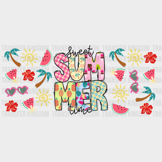 Sweet Summer Time - Summer Cup Wrap UV Sticker Permanent UV DTF Decal UVDTF