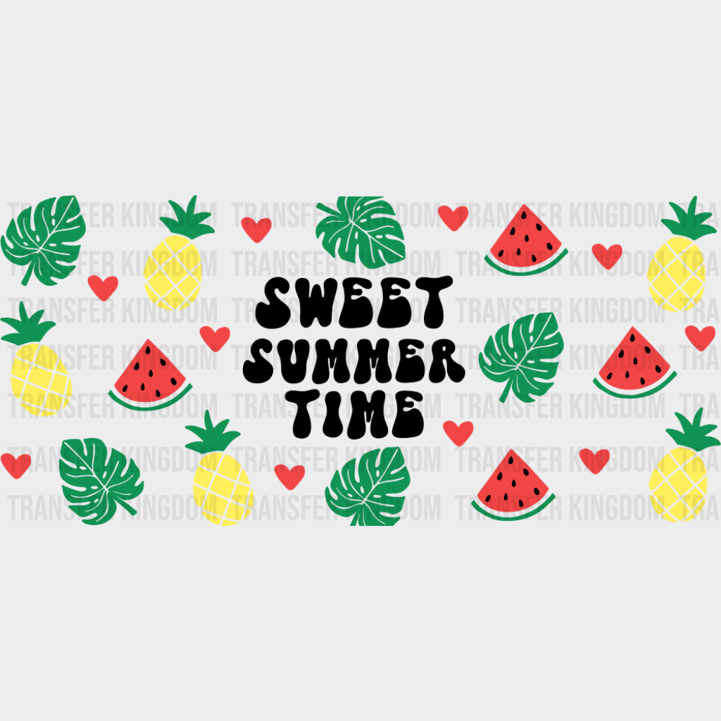 Sweet Summer Time Watermelons & Pineapples - Summer Cup Wrap UV Sticker Permanent UV DTF Decal UVDTF
