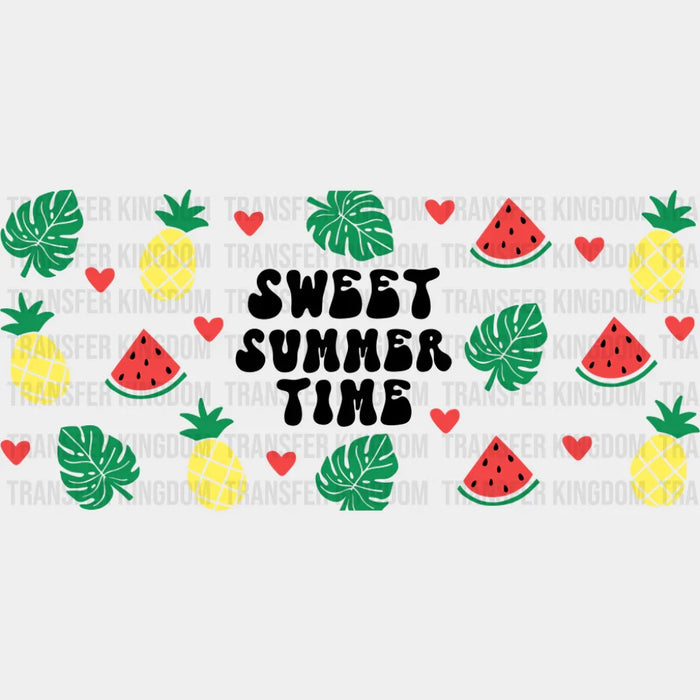 Sweet Summer Time Watermelons & Pineapples - Summer Cup Wrap UV Sticker Permanent UV DTF Decal