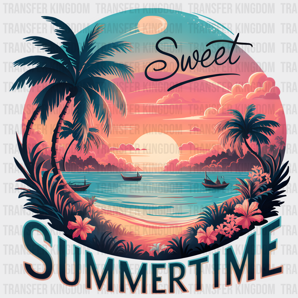 Sweet Summertime Sunrise View Design Summer Dtf Transfer