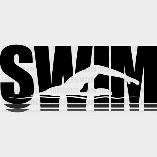 Swim B&W - Swimming DTF Transfer Adult Unisex - S & M (10’’) / Dark Color Design (See Imaging)
