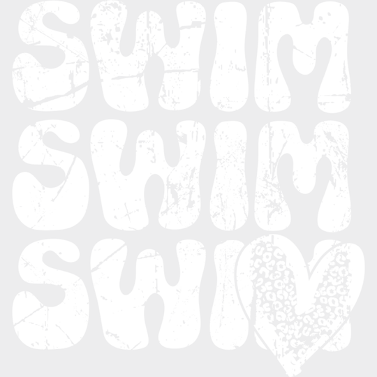 Swim Swim Swim B&W - Swimming DTF Transfer Adult Unisex - S & M (10’’) / Light Color Design (See Imaging)