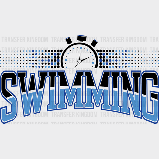 Swimming Stopwatch - Swimming DTF Transfer Adult Unisex - S & M (10’’) / Dark Color Design (See Imaging)