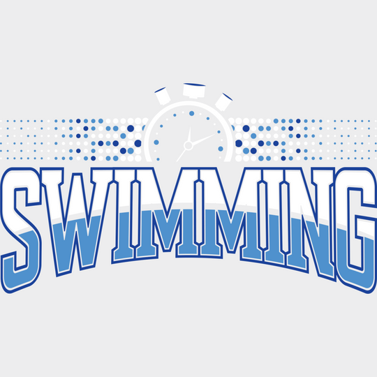Swimming Stopwatch - Swimming DTF Transfer Adult Unisex - S & M (10’’) / Light Color Design (See Imaging)