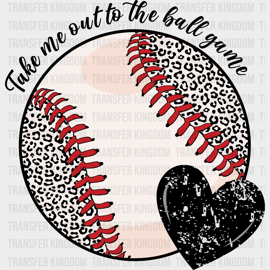 Take Me Out To The Ball Game - Baseball Dtf Heat Transfer Unisex S & M (10’’) / Dark Color