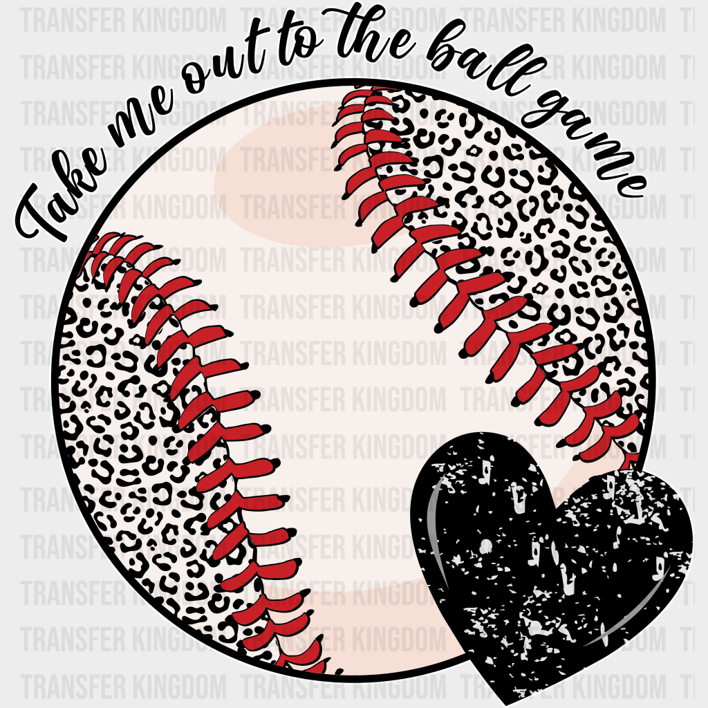 Take Me Out To The Ball Game - Baseball Dtf Heat Transfer Unisex S & M (10’’) / Light Color