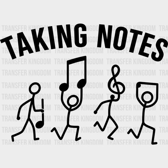 Taking Notes - Music DTF Transfers - Adult Unisex - S & M (10’’) / Dark Color Design (See Imaging)