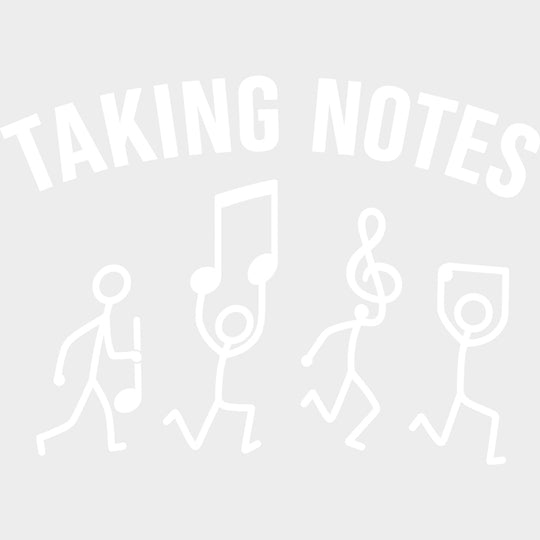 Taking Notes - Music DTF Transfers - Adult Unisex - S & M (10’’) / Light Color Design (See Imaging)