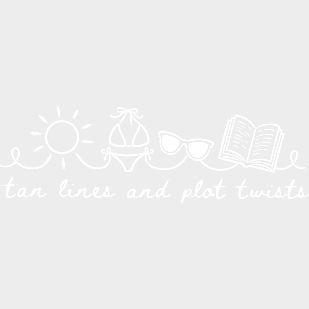 Tan Lines And Plot Twists - Reading DTF Transfers - Adult Unisex - S & M (10’’) / Light Color Design (See Imaging)