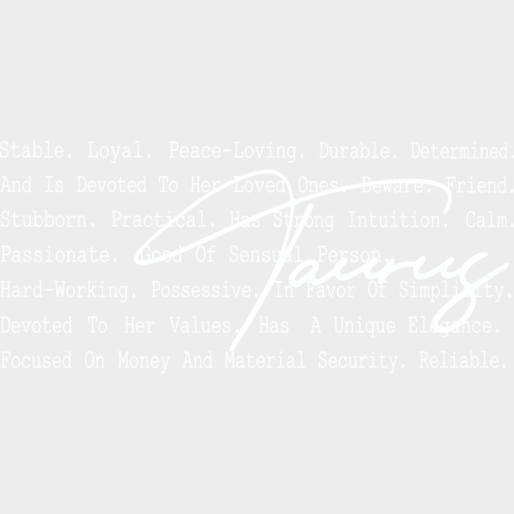 Taurus B&W - Zodiacs & Horoscopes DTF Transfers - Adult Unisex - S & M (10’’) / Light Color Design (See Imaging)
