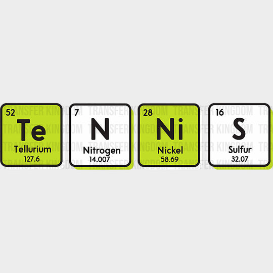 Te N Ni S Elements - Tennis DTF Transfers Adult Unisex - S & M (10’’) / Dark Color Design (See Imaging)