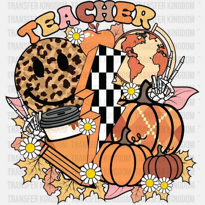 Teacher Flowers Smiley - Fall DTF Transfer
